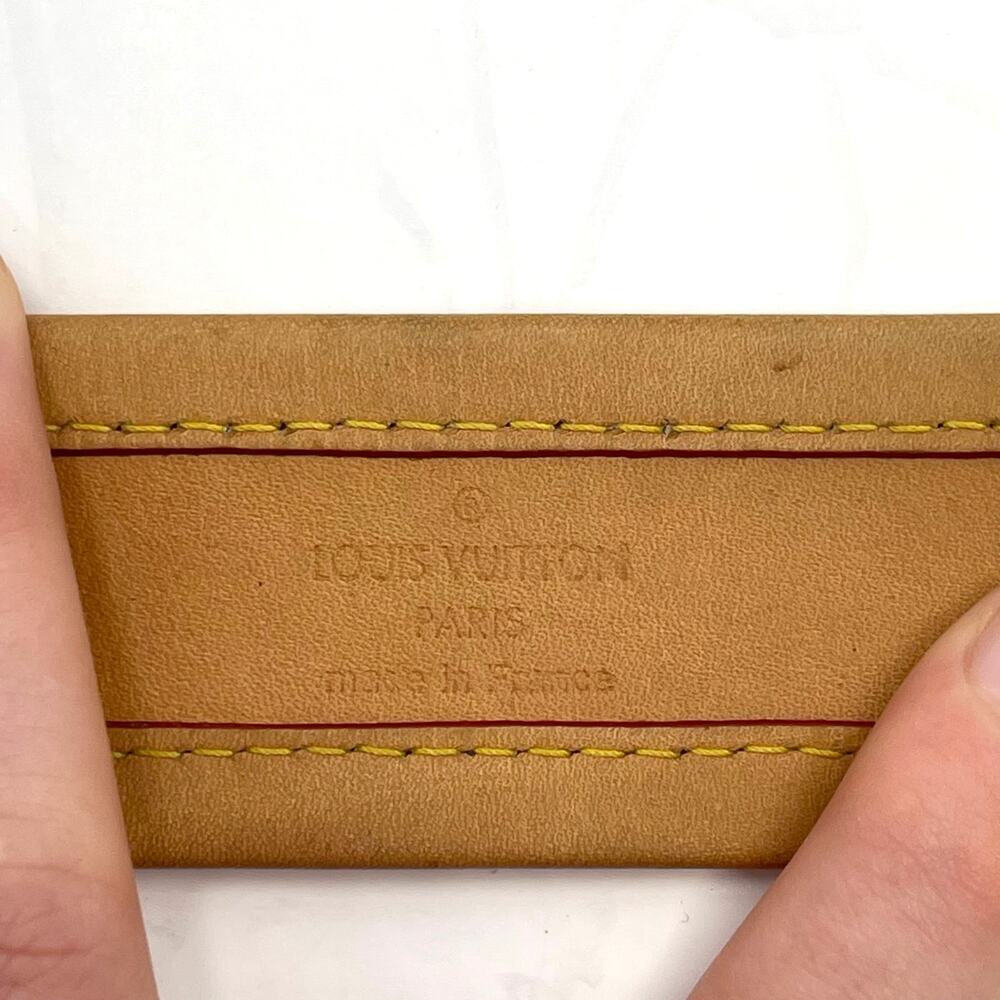 Louis Vuitton LV Womens Leather Logo Cuff Bracelet Gold Clasp w/Box & Dust Bag - Picture 6 of 14